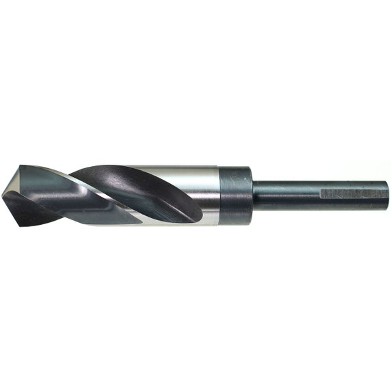 Drillco 1000E140 5/8" 118° S&D HSS Drill Bit, 1/2" 3-Flats, Reduced Shank