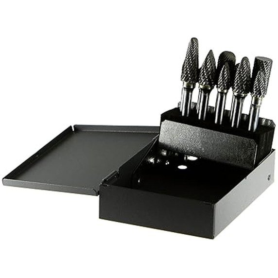 Drillco 70S005DC 10 Piece Set Solid Carbide Burr Double Cut