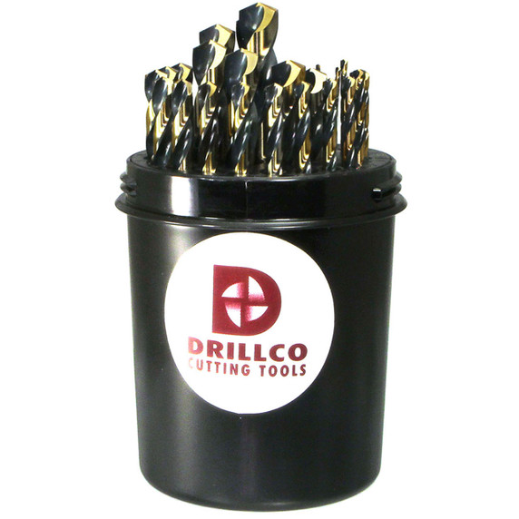 Drillco 400FW29 29 Piece Drill Pal Set, 140° HSS Heavy Duty Jobber Drill, 3-Flats Shank, 400F