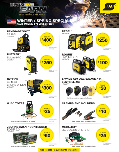ESAB Burn and Earn Rebate