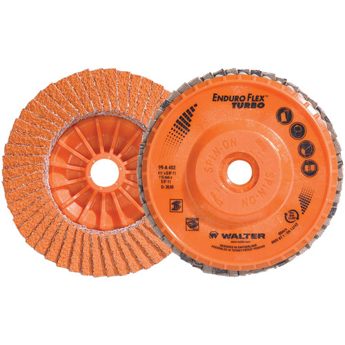 Walter 06A452 4-1/2x5/8-11 Enduro-Flex Turbo Spin-On Discs Fast