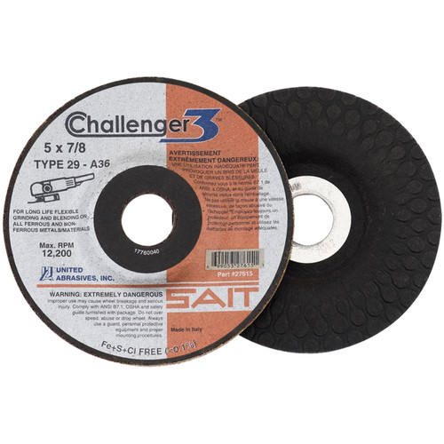 United Abrasives SAIT 27615 5x1/8x7/8 Challenger 3 SemiFlexible Type