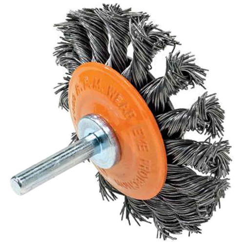 Walter 13C270 3x1/2 Mounted Wire Brush .02 Saucer Cup with Knot Twisted