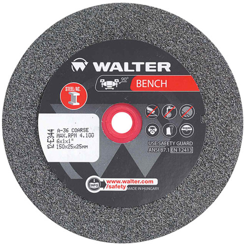 Walter 12E345 6" Bench Grinding Wheel - Medium Grit 46 For Surface Preparation