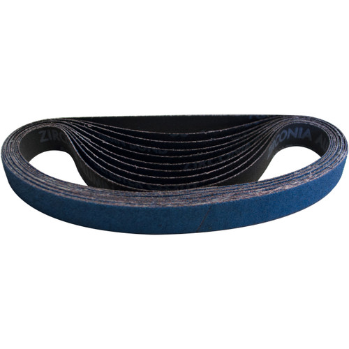 Norton 66261038911 3/4x20-1/2” BlueFire R823P Coated Zirconia Alumina Cloth  File Belts, 100 Grit, Medium, 50 pack