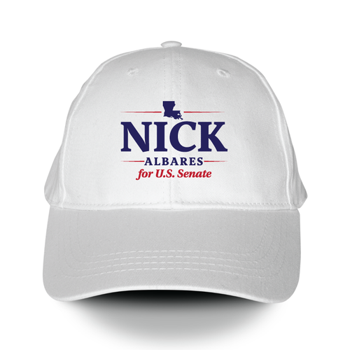 Nick Albares For US Senate (White Baseball Cap)