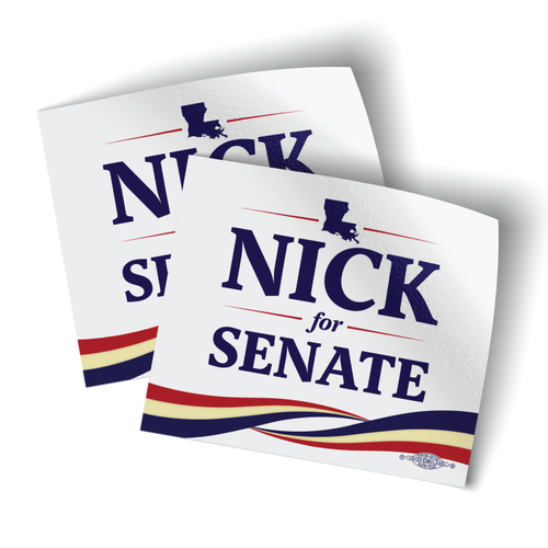 Nick For Senate (4" x 3.5" Vinyl Sticker -- Pack of Two!)
