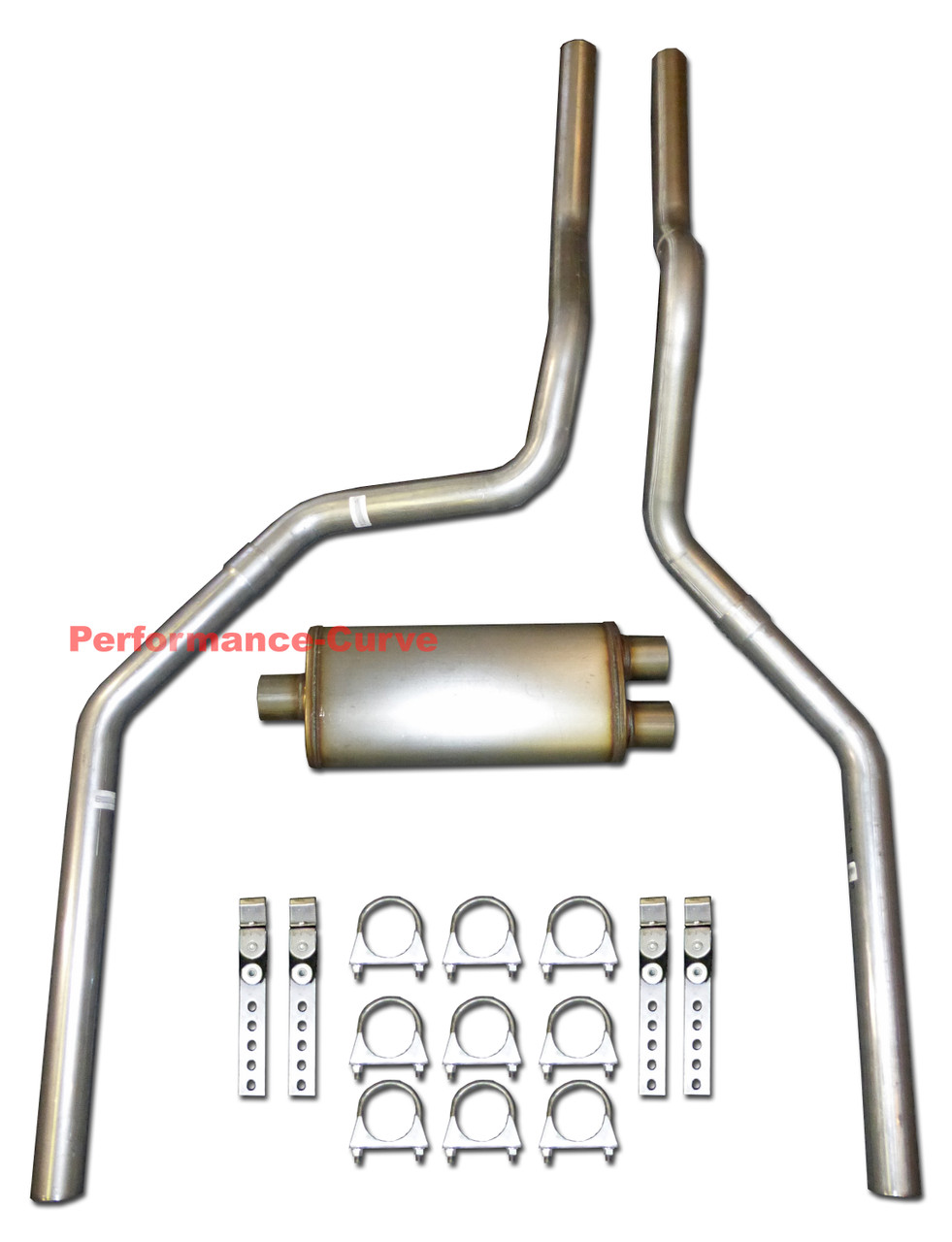 97 01 FORD F150 4.2 4.6 5.4 Truck Mandrel Dual Exhaust w/ 18" MaxFlow