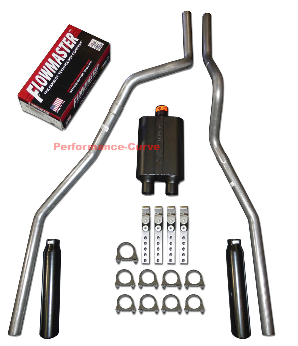 Dodge Ram 1500 04-08 2.5” Dual Exhaust Kit – Flowmaster Super 44 Muffler, Clamp-On Tips