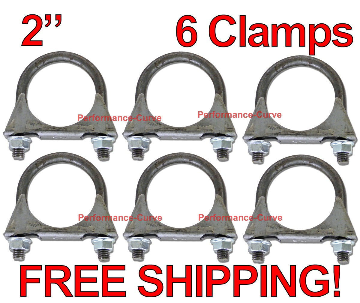 2" Exhaust UBolt Clamp 5/16" Rod Standard Duty Saddle Style 6