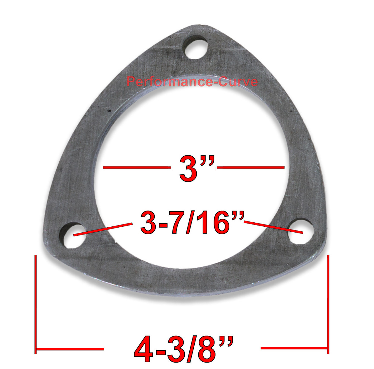 3 3 Bolt Universal Exhaust Flanges And Gasket Custom Applications Performance Curve 1035