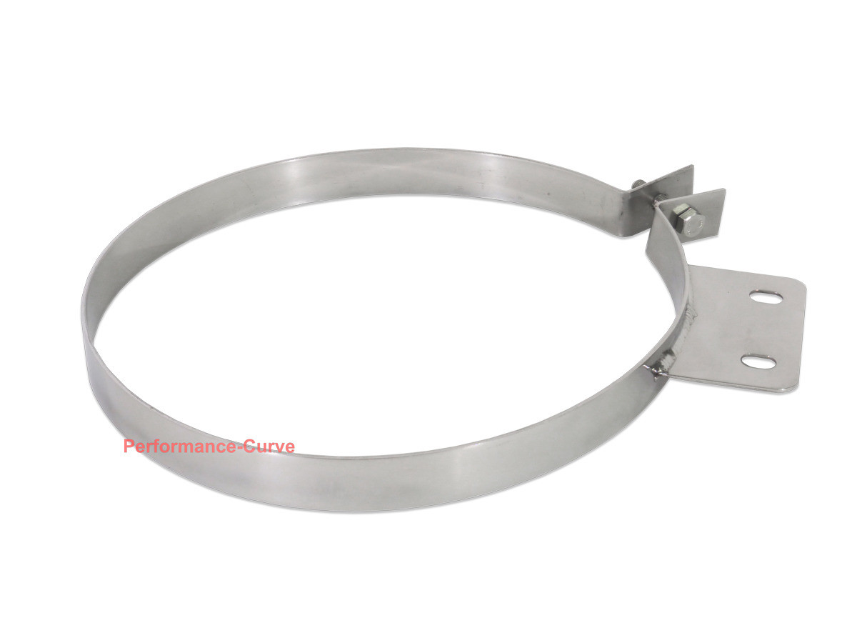 8” Stainless Steel Diesel Exhaust Stack Clamp – Polished Finish, Bolt-On Design, Universal Fit