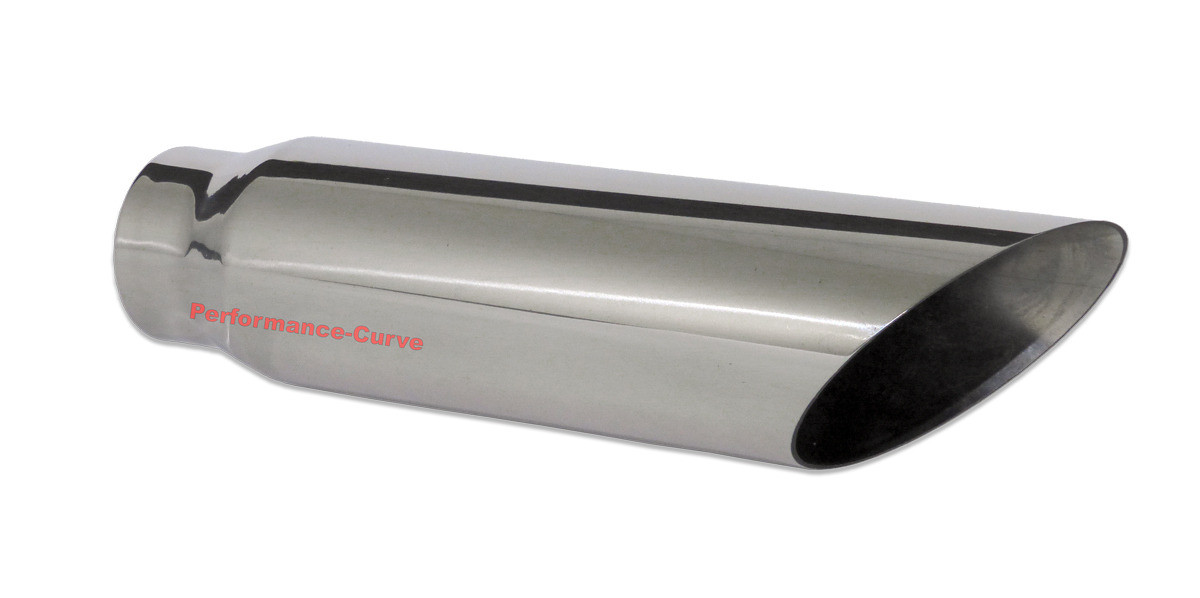 Stainless Works® 790225 - 304 SS Round Angle Cut Clamp-On Double-Wall Exhaust Tip (2.25 Inlet