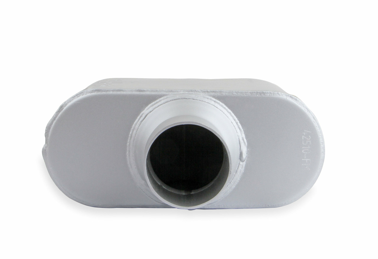 Northeastern Exhaust Single Chamber Muffler - 2.5" Center In/Out, 409 Stainless, Aggressive Tone