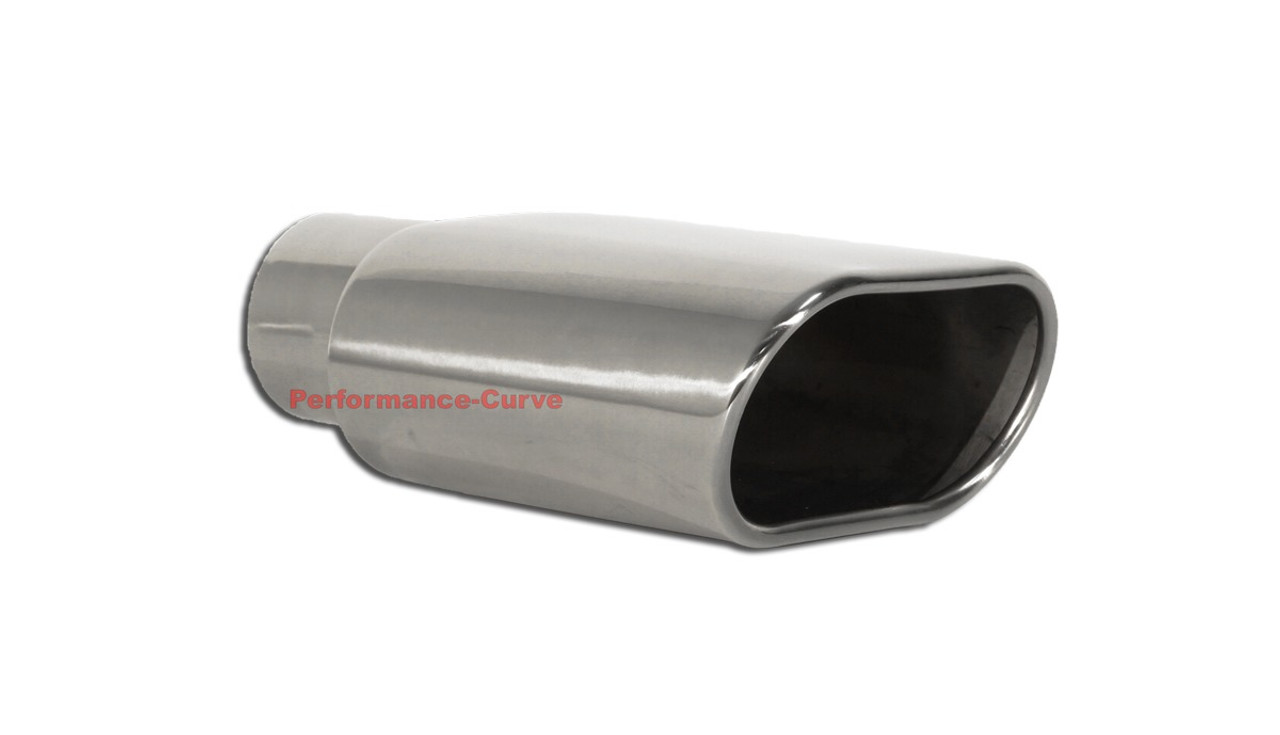 Stainless Steel Exhaust Tip Rolled Oval Slant 2.25