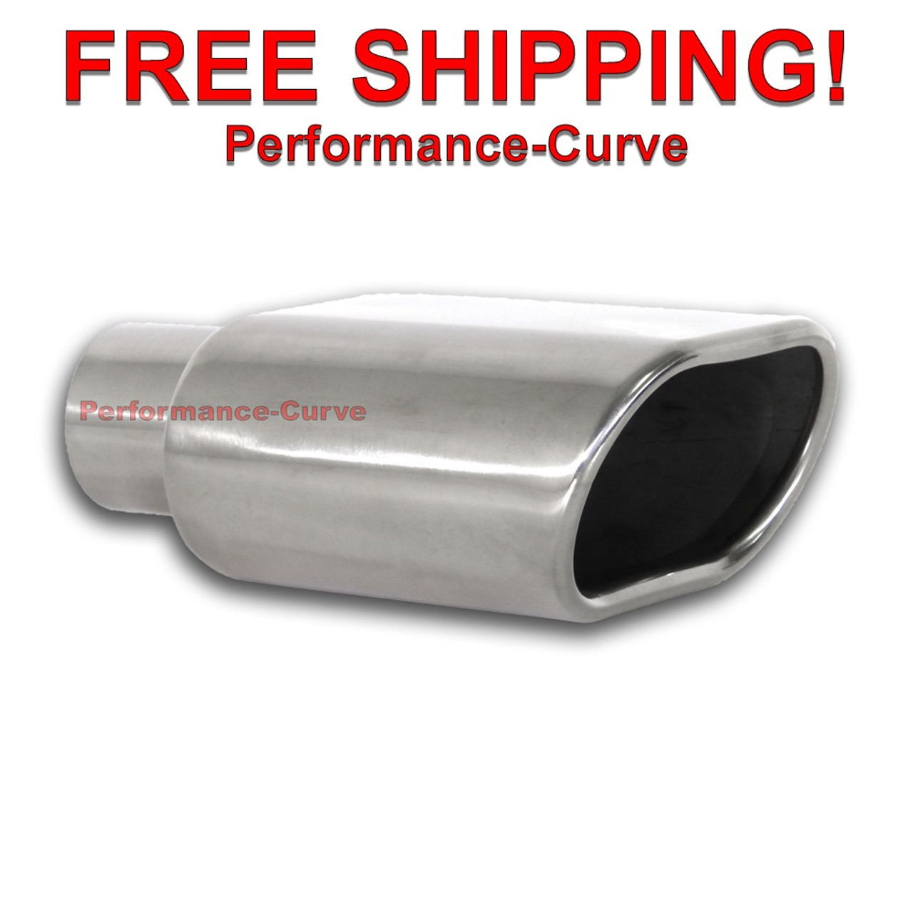 Stainless Steel Exhaust Tip Rolled Oval Slant 2.25