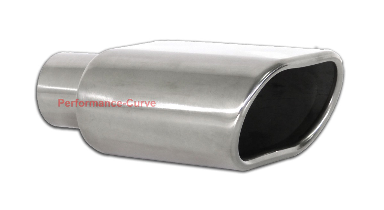 Stainless Steel Exhaust Tip Rolled Oval Slant 2.25