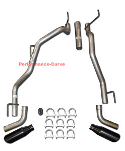 Fits 09-21 Dodge Ram Catback Dual Exhaust Side Exit - Pipe Kit - Black Tips