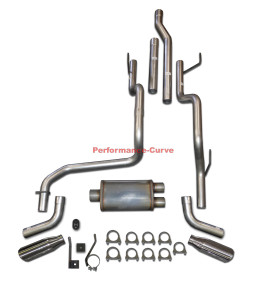 03-12 Dodge Ram 2500 3500 Dual Exhaust Kit w/ MaxFlow Muffler - Aggressive - Side Exit Polished Tips