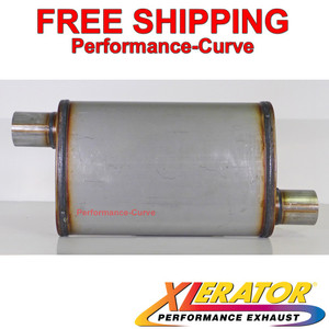 Xlerator Performance Muffler Stainless Steel 2.25" O/O 4x9 Oval - XS1235