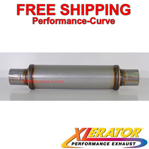 Xlerator Performance Muffler / Resonator SS 2.5" ID - 4" Round - XS0416