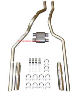 01-06 Chevrolet GMC Truck 6.0L / 8.1L Mandrel Dual Exhaust w/ Single Chamber - Polished Tips