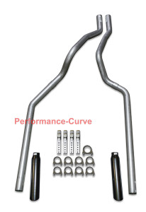 99-08 Chevrolet Silverado GMC Sierra Truck Dual Exhaust Tail Pipe Kit No Muffler - Black Tips