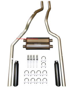 01-06 Chevrolet GMC Truck 6.0L / 8.1L Mandrel Dual Exhaust w/ 22" MagnaFlow - Black Tips