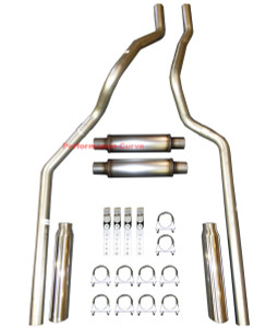 01-06 Chevrolet GMC Truck 6.0L / 8.1L Mandrel Dual Exhaust Dual 4" Max Flow - Polished Tips