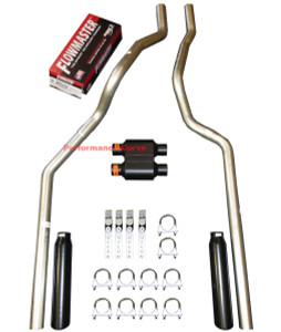 01-06 Chevrolet GMC Truck 6.0L 8.1L Mandrel Dual Exhaust w/ Flowmaster Super 10 - Black Tips