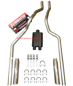 99-08 Chevrolet Silverado GMC Sierra Truck Dual Exhaust w/ Flowmaster Orig 40 - Polished Tips