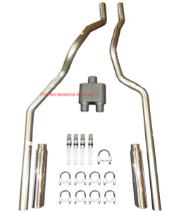 99-08 Chevrolet Silverado GMC Sierra Truck Dual Exhaust w/ One Chamber - Polished Tips