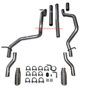 2007 - 2013 Chevrolet Silverado GMC Sierra 4.8 5.3 Dual Exhaust Pipe Kit w/ Polished Tips Rear Exit