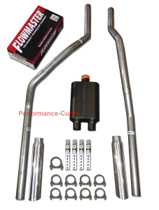 83-01 Chevrolet GMC S10 S15 Performance Truck Dual Exhaust - Flowmaster Super 44 - Polished Tips