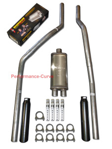 83-01 Chevrolet GMC S10 S15 Mandrel Bent Performance Dual Exhaust -18" Magnaflow -  Black Tips
