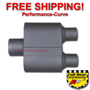 Single Chamber Performance Race Muffler FULL BOAR 3" In Dual 2.25" Out - FB429