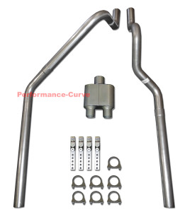 00-03 Dodge Dakota 3.9 4.7 5.9 Mandrel Bent Dual Exhaust w/ One Chamber Muffler