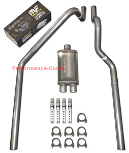 00-03 Dodge Dakota 3.9 4.7 5.9 Mandrel Bent Dual Exhaust - 14" MagnaFlow Muffler