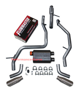 2009 - 2014 Avalanche Yukon XL Suburban Dual Exhaust Kit w/ Flowmaster Super 44 - Polished Tips