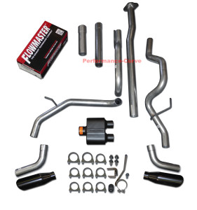 09-14 Ford F150 4.6 5.0 5.4 Catback Dual Exhaust Side Exit - Flowmaster Super 10 - Side Exit Black Tips