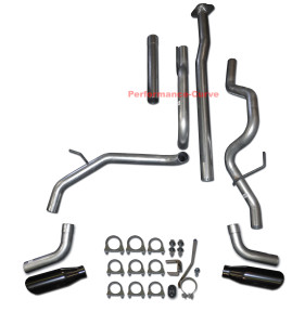 09-14 Ford F150 4.6 5.0 5.4 Catback Dual Exhaust Side Exit Performance Pipe Kit - Side Exit Black Tips