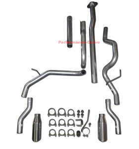 09-14 Ford F150 4.6 5.0 5.4 Catback Dual Exhaust Rear Exit Performance Pipe Kit - Rear Exit Polished Tips