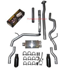 09-14 Ford F150 4.6 5.0 5.4 Catback Dual Exhaust Rear Exit 14" MagnaFlow Muffler - Rear Exit Black Tips