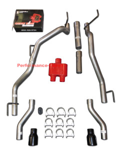 Performance Cat-Back Dual Exhaust Fits 09-22 Dodge RAM 5.7 - Cherry Bomb Extreme - Black Tips