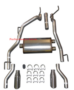 09-21 Dodge Ram Catback Performance Dual Exhaust Rear Exit - 22" MaxFlow Muffler - Polished Tips