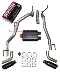 09-21 Dodge Ram Hemi Catback Dual Exhaust Side Exit  - Flowmaster Super 40 - Black Tips