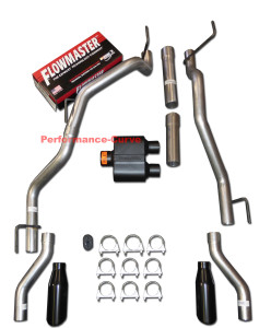 09-21 Dodge Ram Catback Performance Dual Exhaust Rear Exit - Flowmaster Super 10 - Black Tips