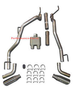 09-21 Dodge Ram Catback Performance Dual Exhaust Side Exit - 1 Chamber Muffler - Polished Tips