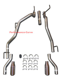 Fits 09-19 Dodge Ram Catback Dual Exhaust Rear Exit - Pipe Kit - Polished Tips