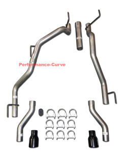 2009 - 2022 Dodge RAM 5.7 Catback Dual Exhaust - No Muffler - Black Tips